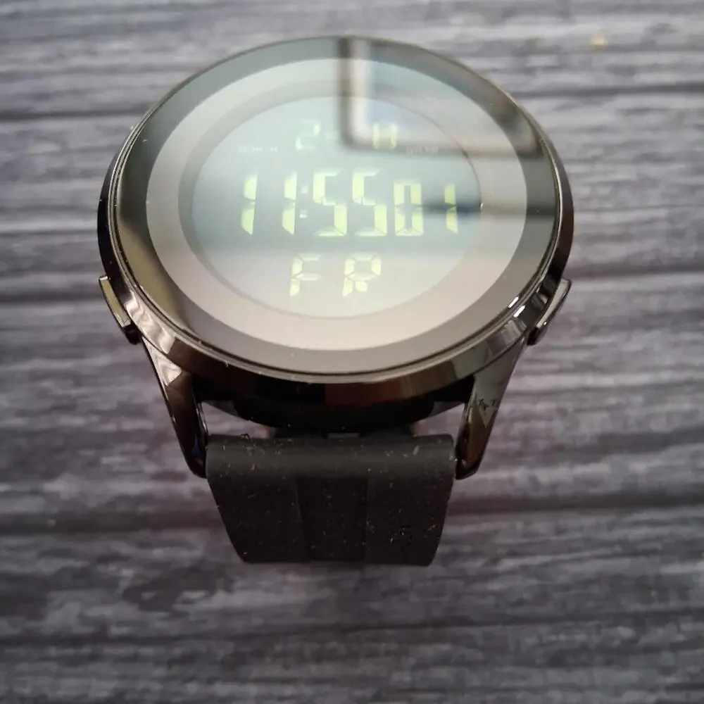 Digital Black Mens Health Tracker 42mm Digital Watch